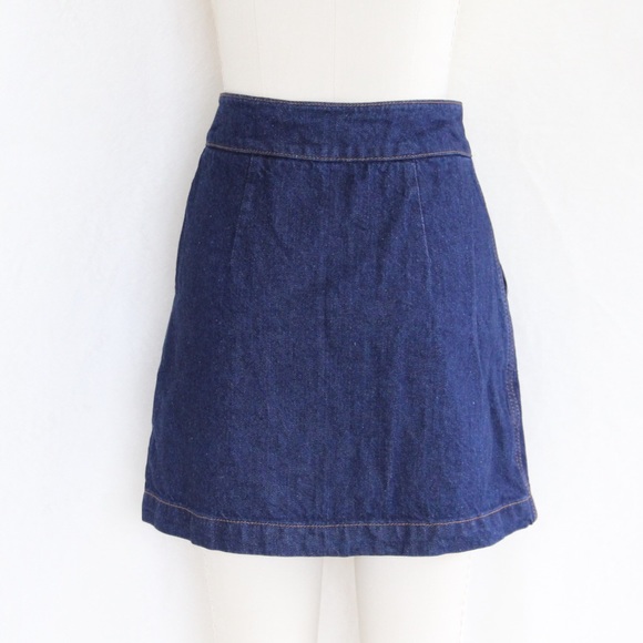 Topshop Denim Zip A-Line Skirt - Picture 5 of 6